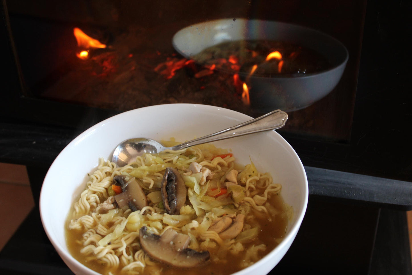 Ginger-Garlic Chicken Noodle Soup & Vegetables