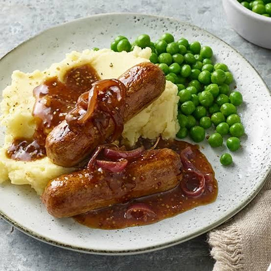Bangers and Mash with Onion Gravy