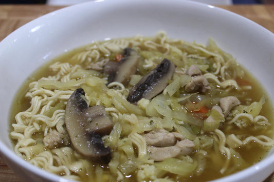 Ginger-Garlic Chicken Noodle Soup & Vegetables