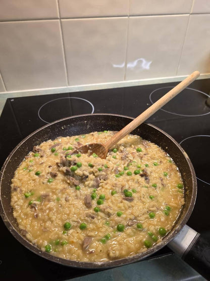 Leftover Lamb Roast & Pea Risotto
